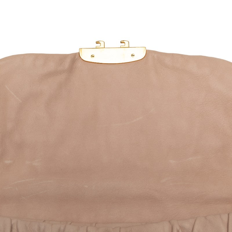 Prada Gathered Handbag Shoulder Bag 2WAY Pink Leather Women's