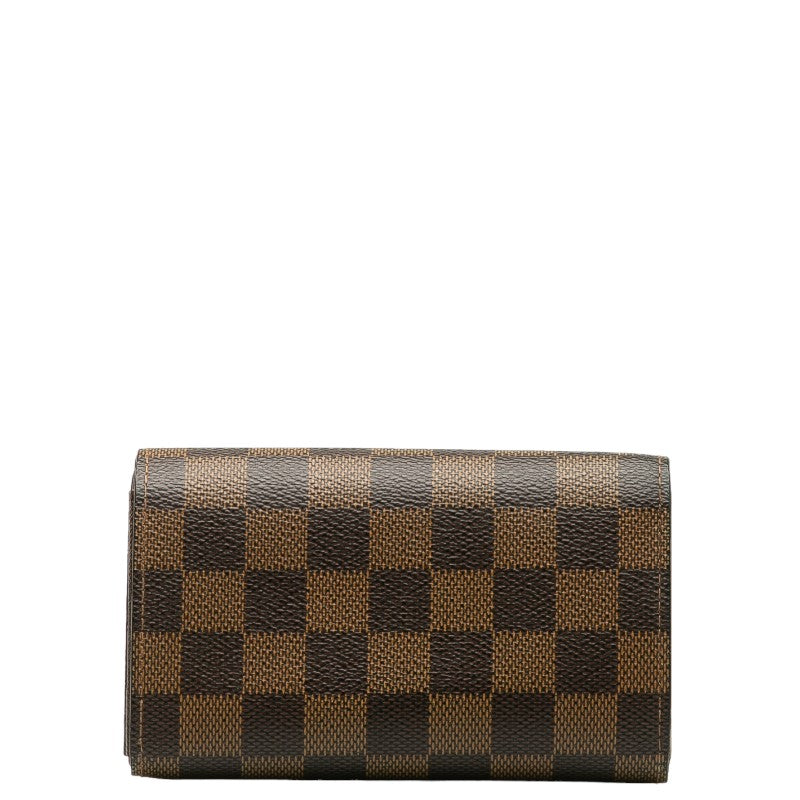 Louis Vuitton Damier Portefeuil Monet Vier Tresol Bi-Fold Wallet N61736 Brown