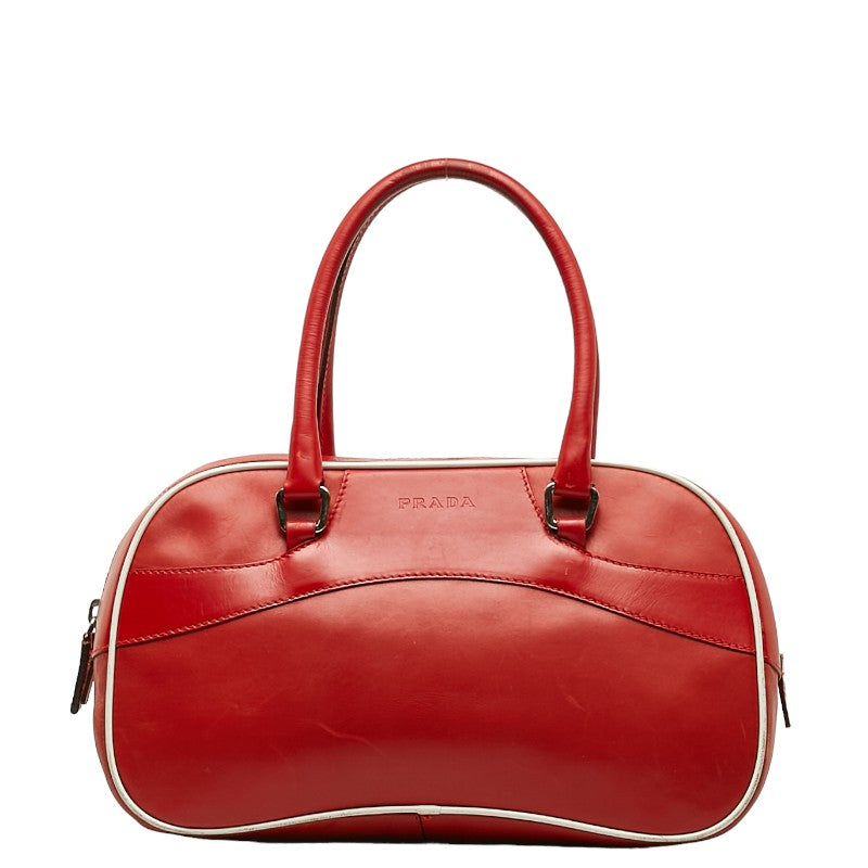 Prada Handbag Bowling Bag BL0067 Red Leather Women's
