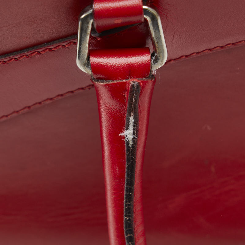 Prada Handbag Bowling Bag BL0067 Red Leather Women&#39;s
