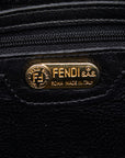 Fendi Diagonal Shoulder Bag C14027 Black Leather Women's