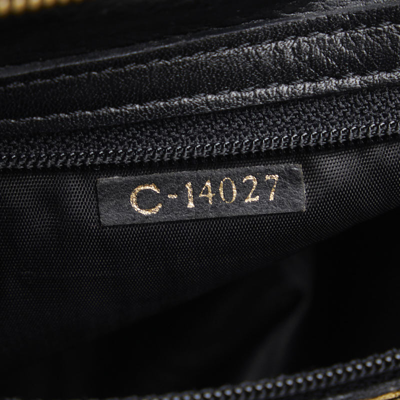 Fendi Diagonal Shoulder Bag C14027 Black Leather Women&#39;s