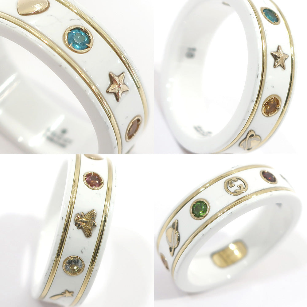 GUCCI Gucci Jewelry Ring Icon Ring  Gemstone Color Stones Tops K18YG/White Zirconia 