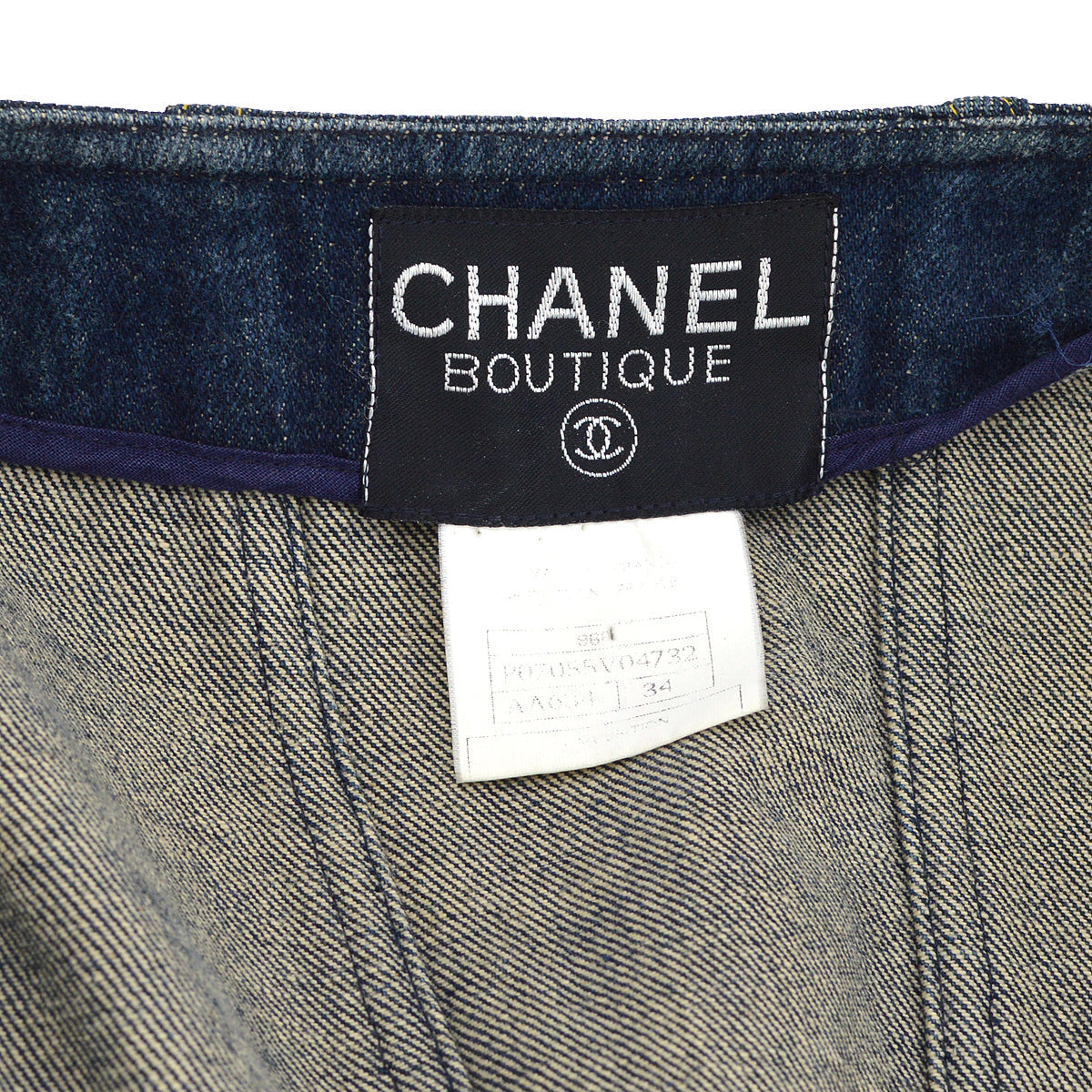 Chanel Collarless Denim Jacket Indigo 96A 