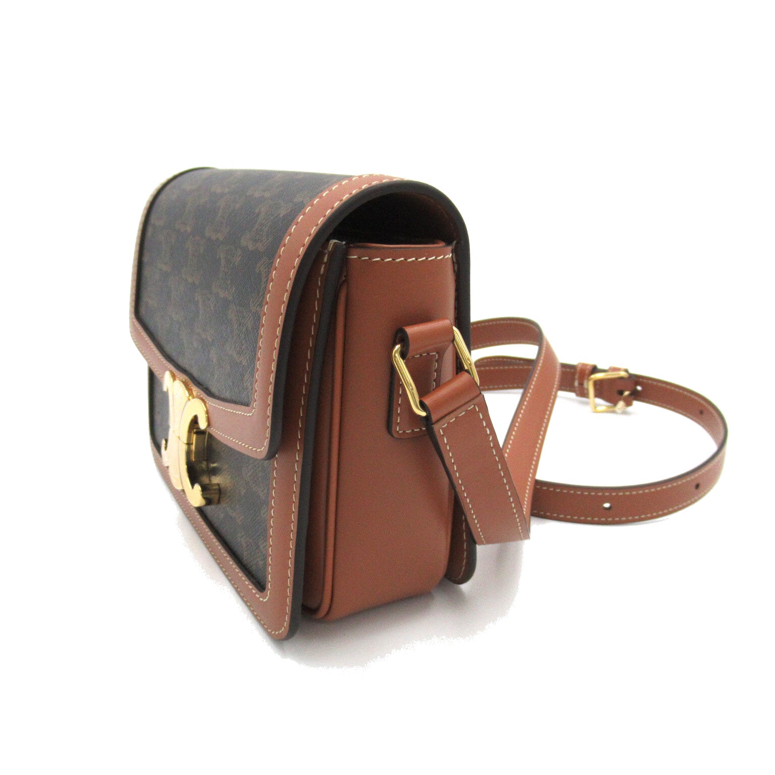 Celine Celine  Shoulder Bag Bag PVC Coated Linen  Brown Tang 188882BZ404LU