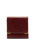 Cartier Musterline Coincase Retail Wine Red Bordeaux Red Leather  Cartier