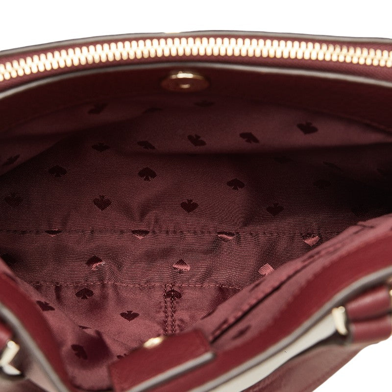 Kate Spade Handbag 2WAY Purple Wine Red Leather  Kate Spade