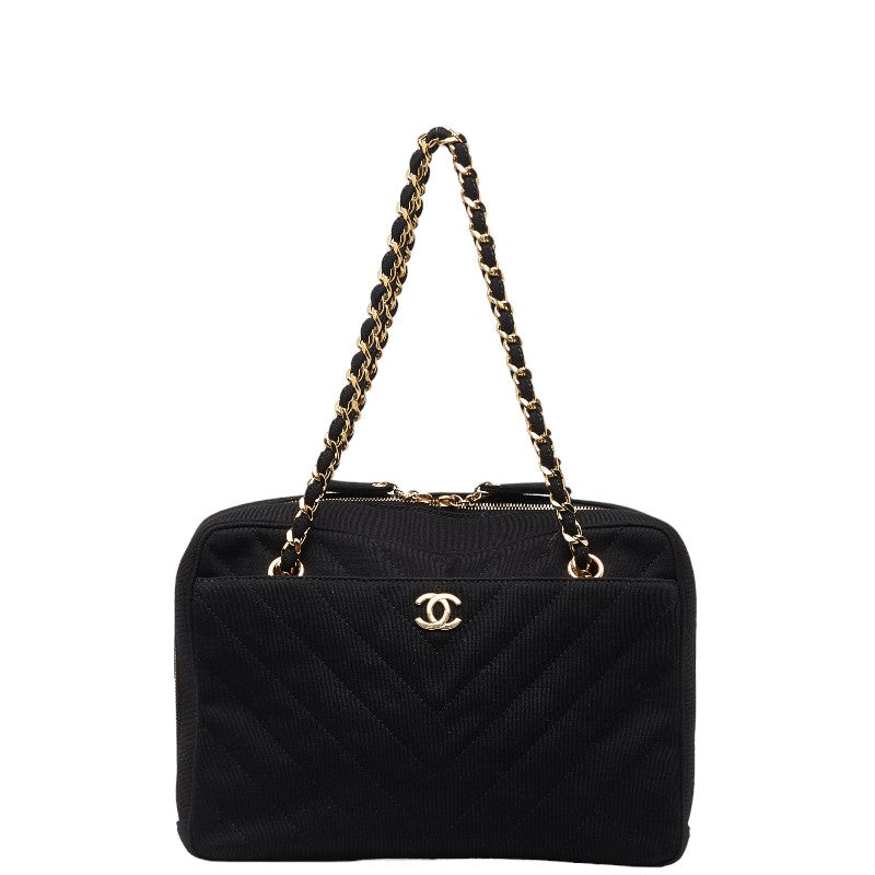 Chanel Coco Killing Chain Tote Bag Black Cotton  Chanel