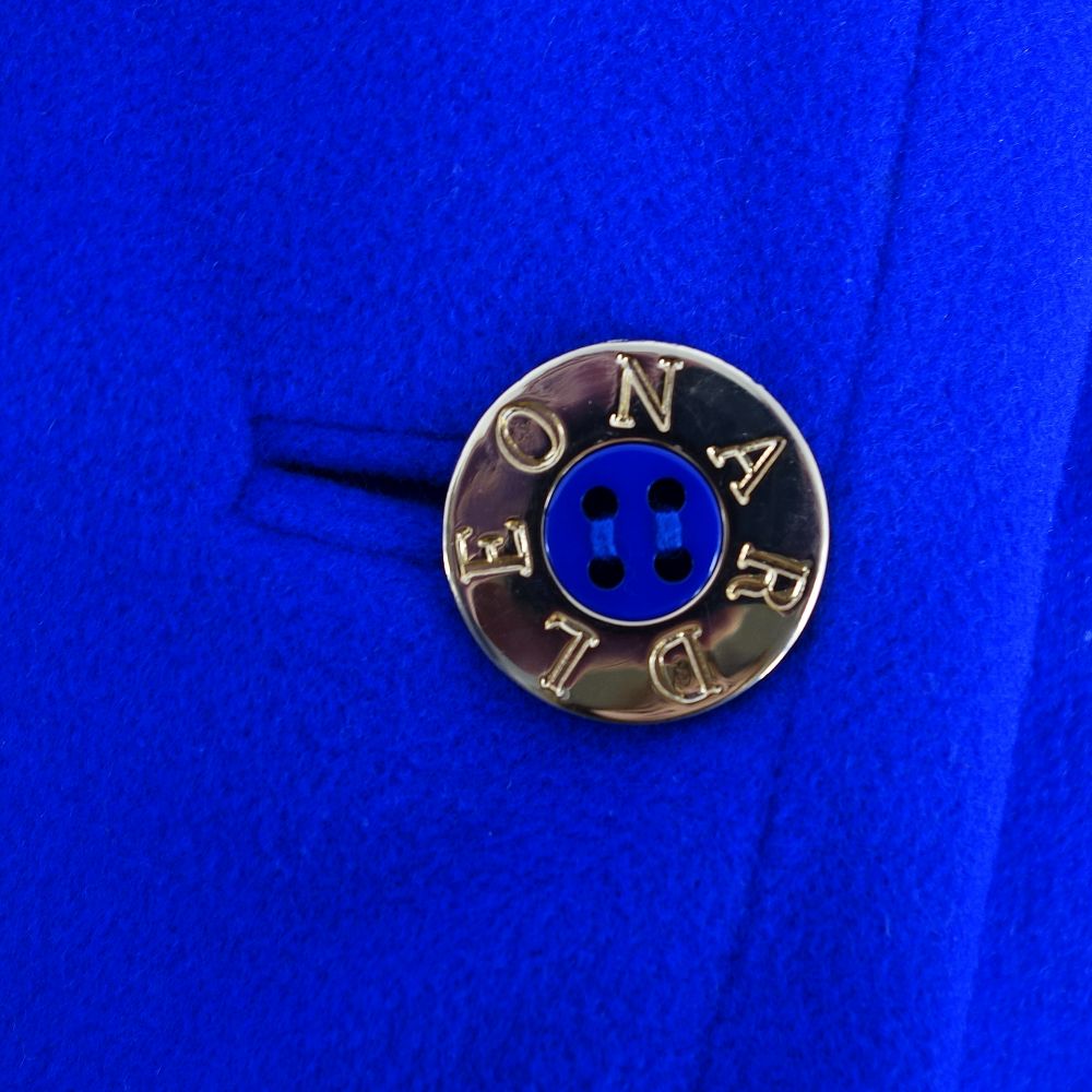 LEONARD FASHION coat long coat logo button wool outer ladies 9AR (M equivalent) blue semi-antique FODEST