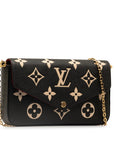Louis Vuitton Monogram Implant Bi-Color Pochette Felice Chain S Wallet M82479 Black Beige  Leather  Louis Vuitton