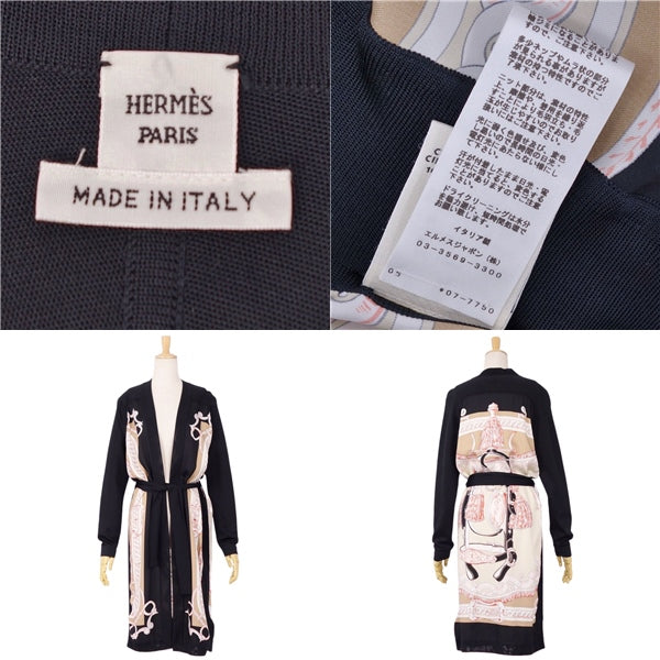 Hermes 20AW s Cardigan Codigans Bride de Cour Remix Silk  Buttonless   34(S equivalent) Multicolor Nits