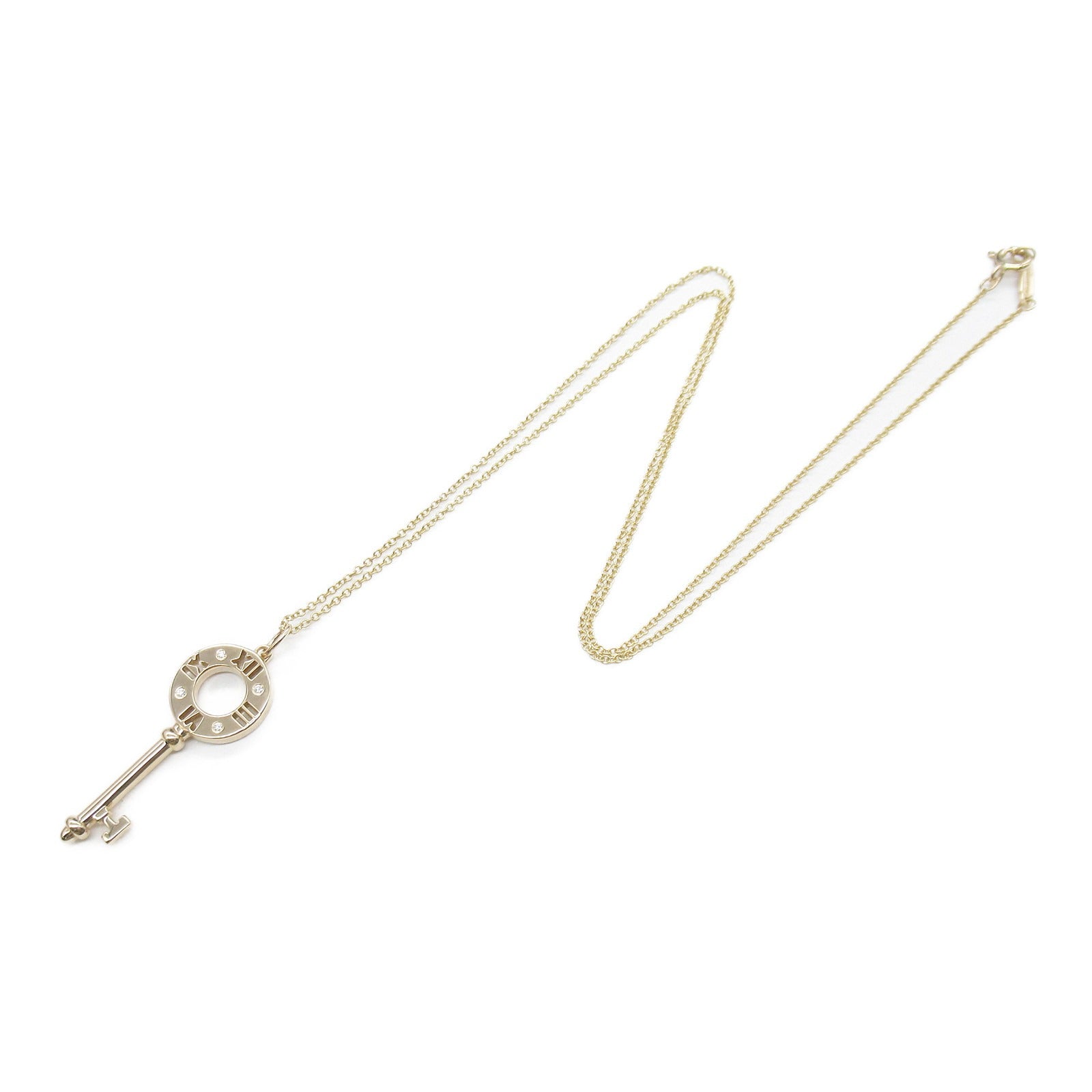 TIFFANY&amp;CO Atlasky Diamond Necklace Collar Jewelry K18PG (Pink G) Diamond  Clearance