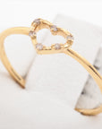 Arch Heart Diamond Ring K18 (YG) 0.8g 0.03 E
