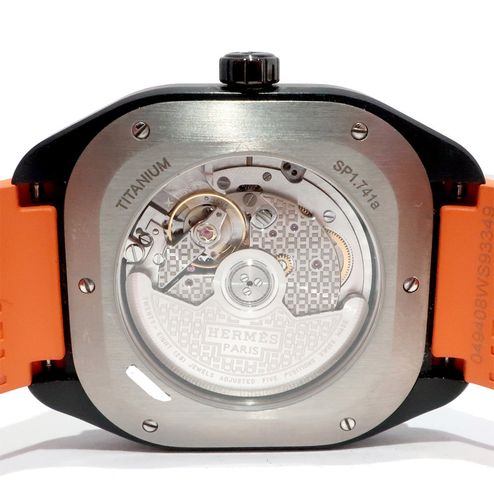 HERMES ERMES H08 W049430WW00 39mm Black Black  Orange Titanium Lavender Automatic Volume  Watch  WEDA