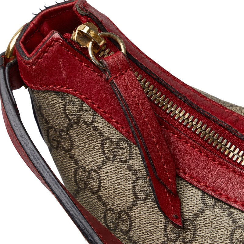 Gucci GG Supreme Shoulder Bag 2WAY 414930 Beige Red PVC Leather  Gucci