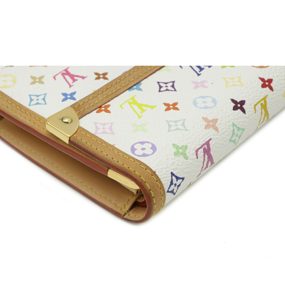 Louis Vuitton White Murakami Multicolor Zippy Compact Wallet