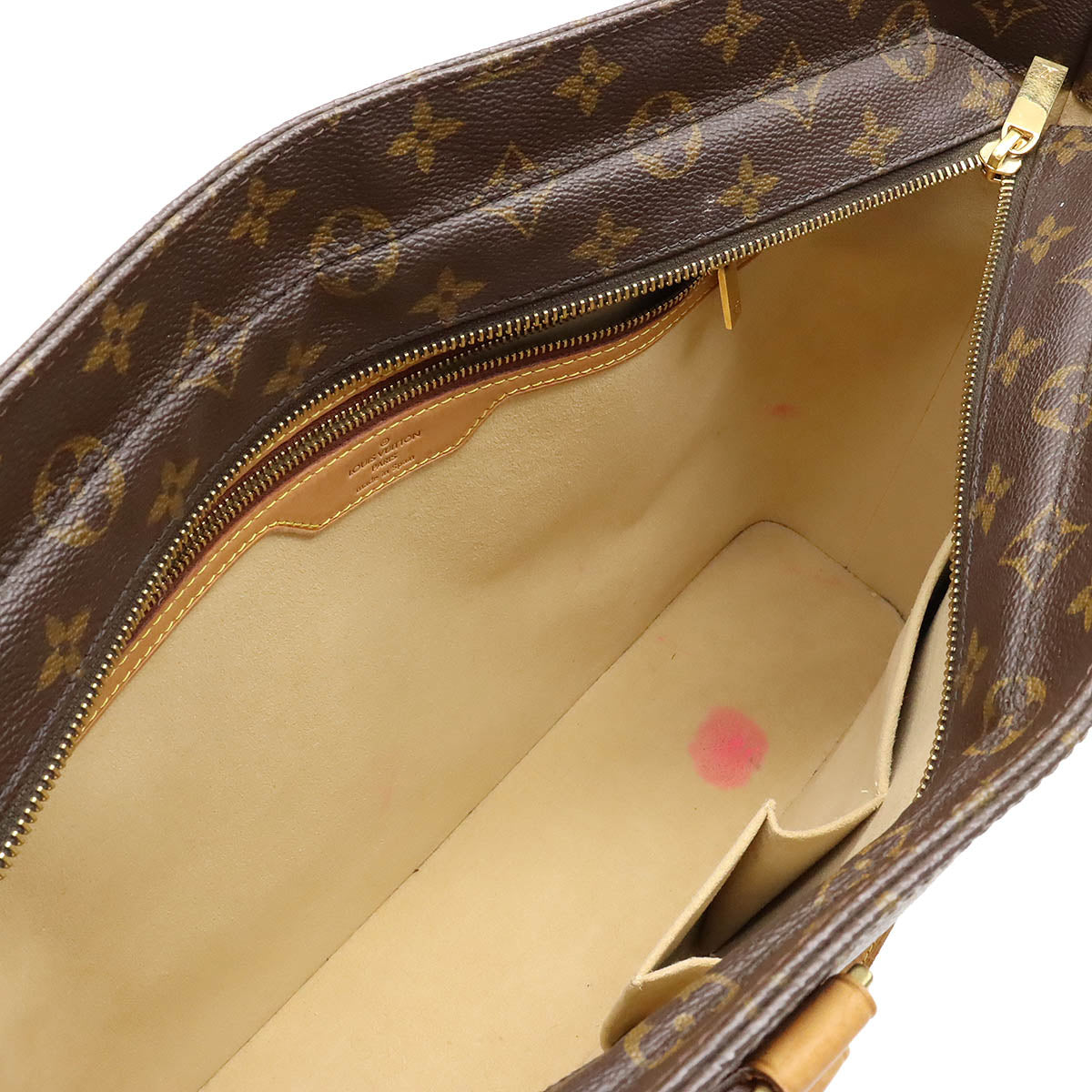Authentic Louis Vuitton Luco Monogram Shoulder Tote Bag Brown Leather M51155