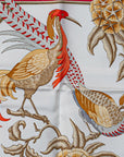 Hermes Carré 90 Caraibes Caribbean Birds SCalf Red Multicolor Silk  Hermes