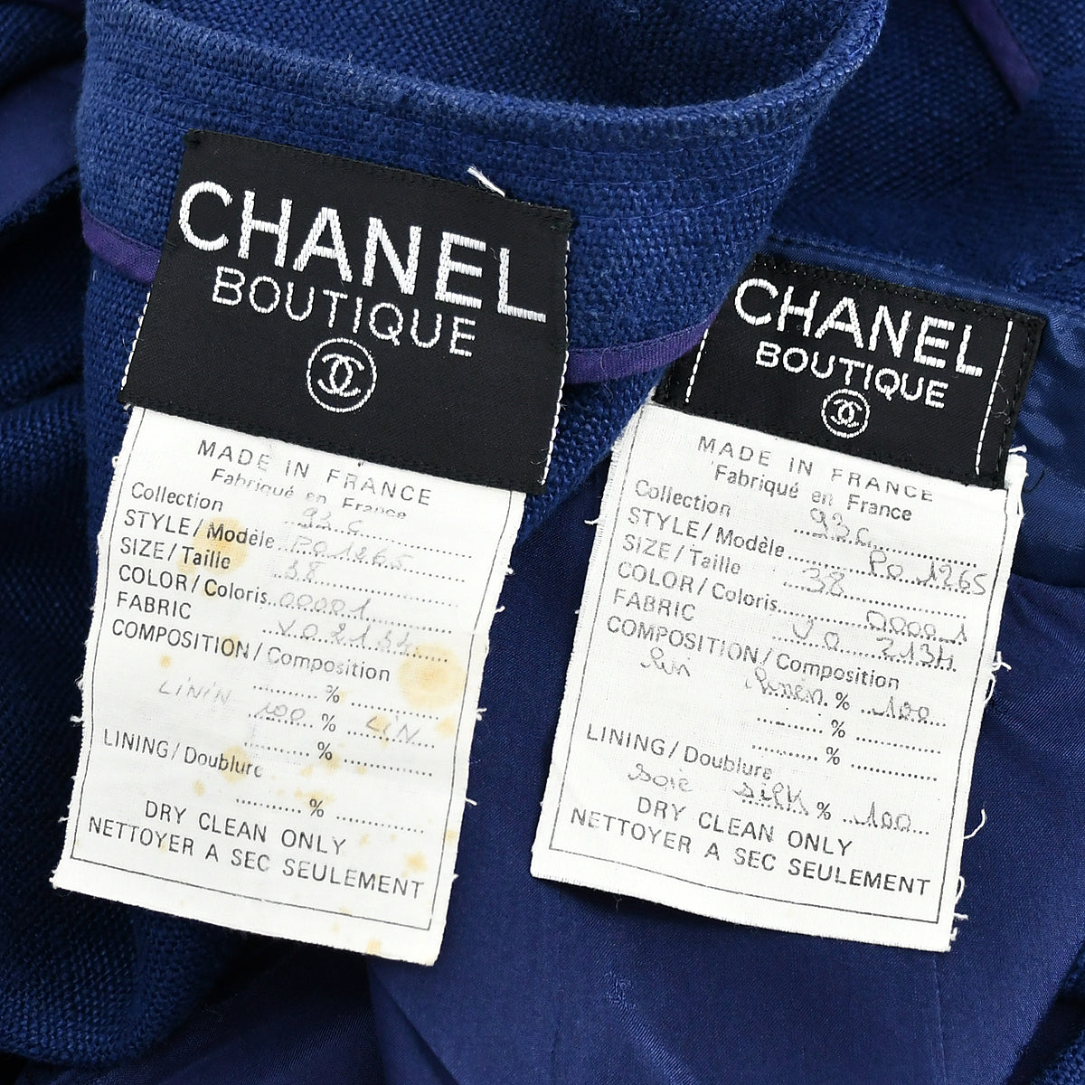 Chanel Setup Suit Jacket Skirt Blue 93C 