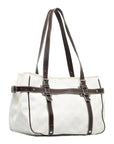 Loewe Anagram Handbag 290606 White Brown PVC Leather  LOEWE
