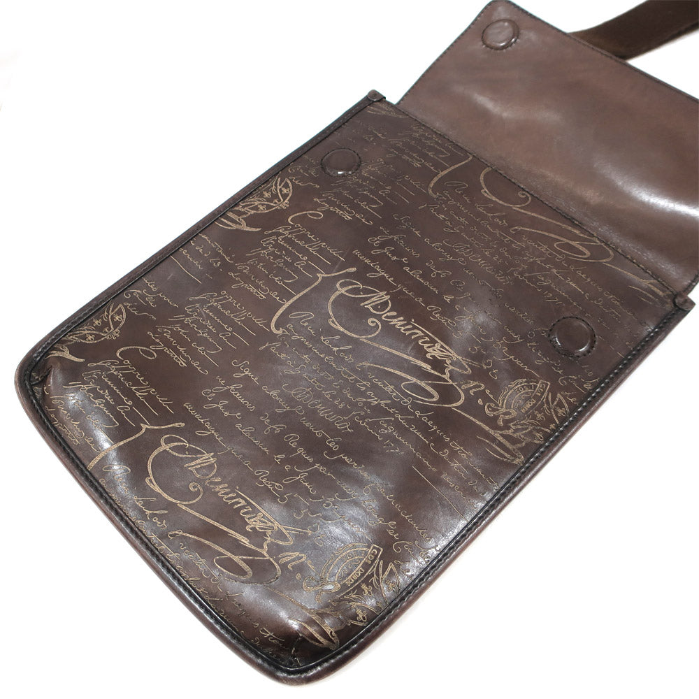 BERLUTI Messengers Her Bag Caligraphy Brown Shoulder and Other Mens Venetian Lesers