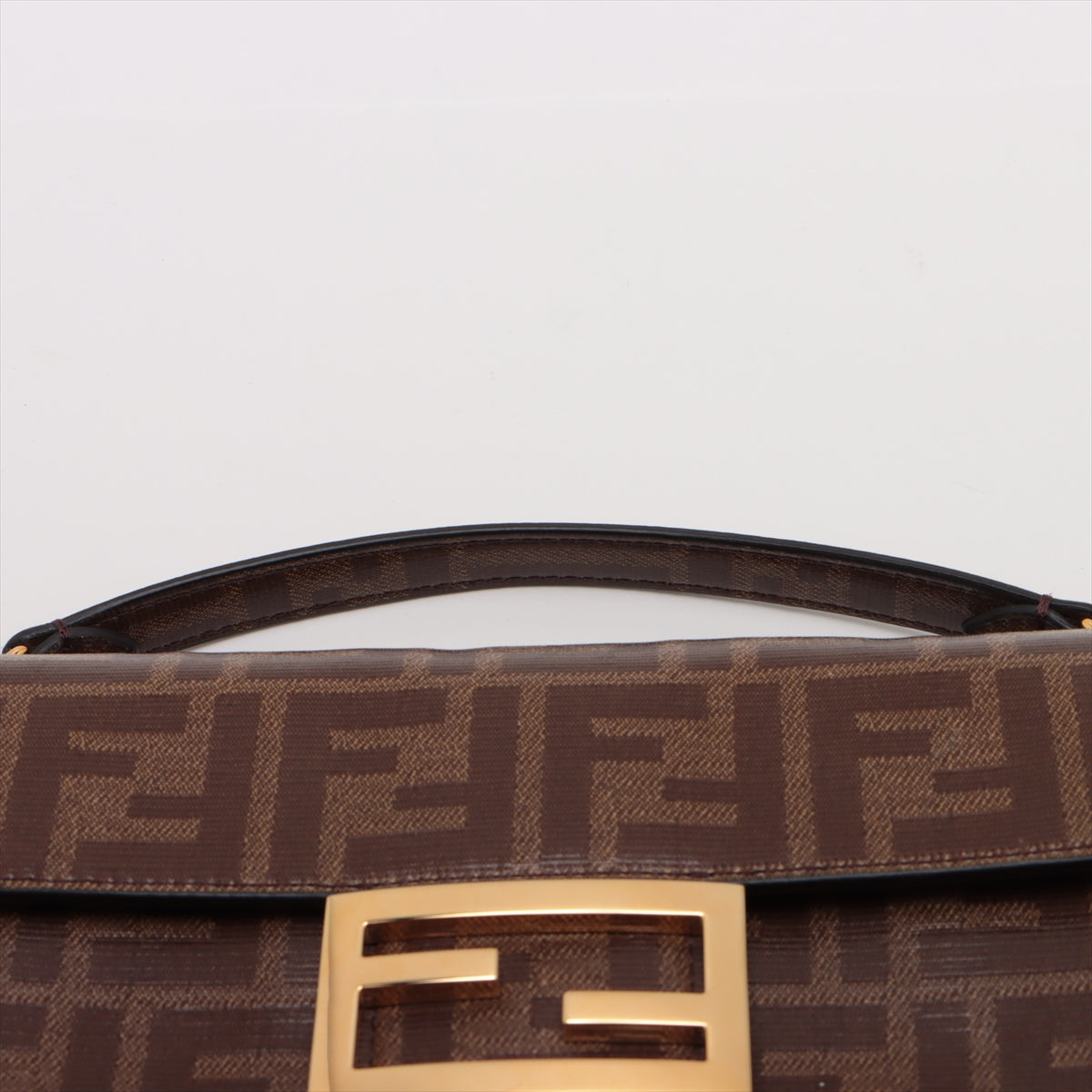 Fendi Zucca PVC x Leather 2WAY Shoulder Bag Brown 8BS034