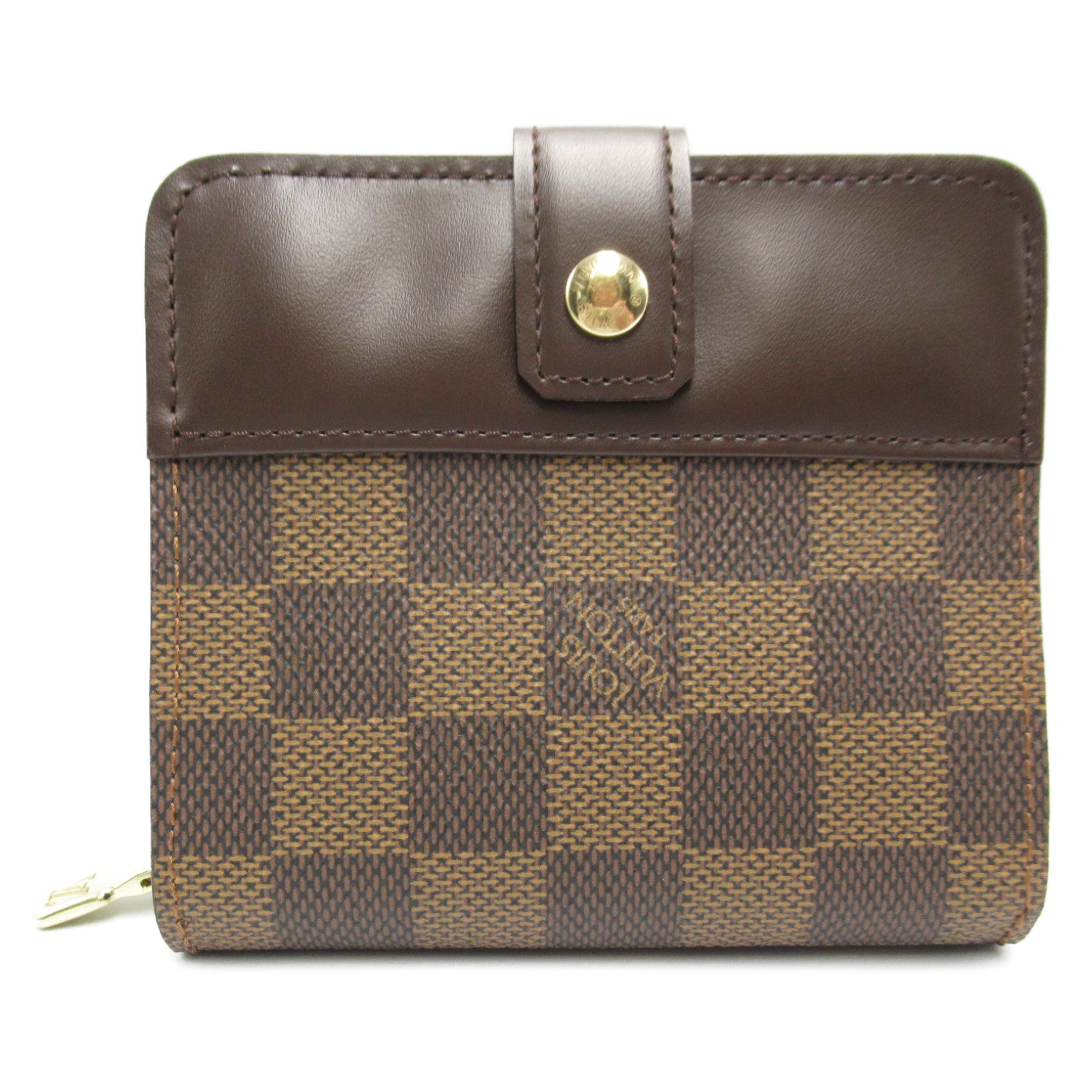 Louis Vuitton Louis Vuitton Compact Zip Round Wallet Wallet PVC Coated Canvas Leather Damier  Brown N61668