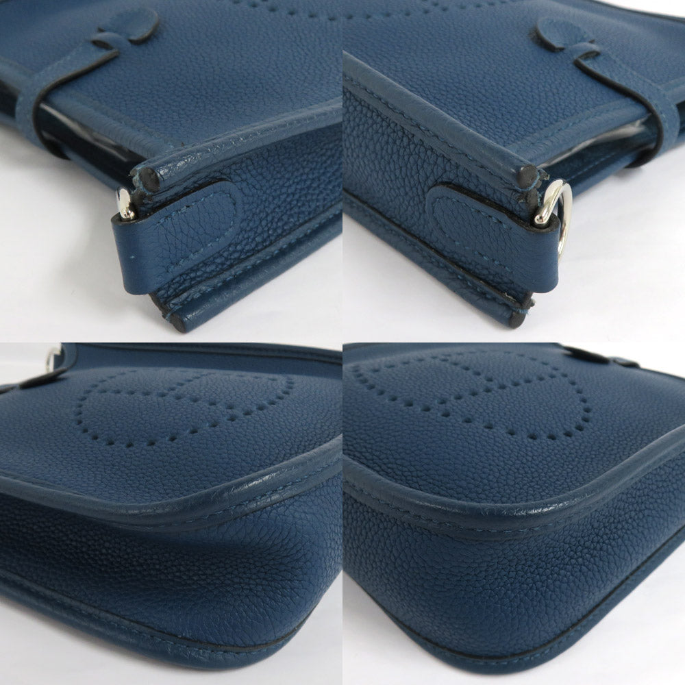 Hermes Ermes Ebrin TPM 16 Deep Blue  Clemence Silver  Shoulderbag Z  2021 Manufacturing Cross-Body Leather