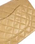 Chanel 1994-1996 Beige Lambskin Medium Classic Double Flap Shoulder Bag