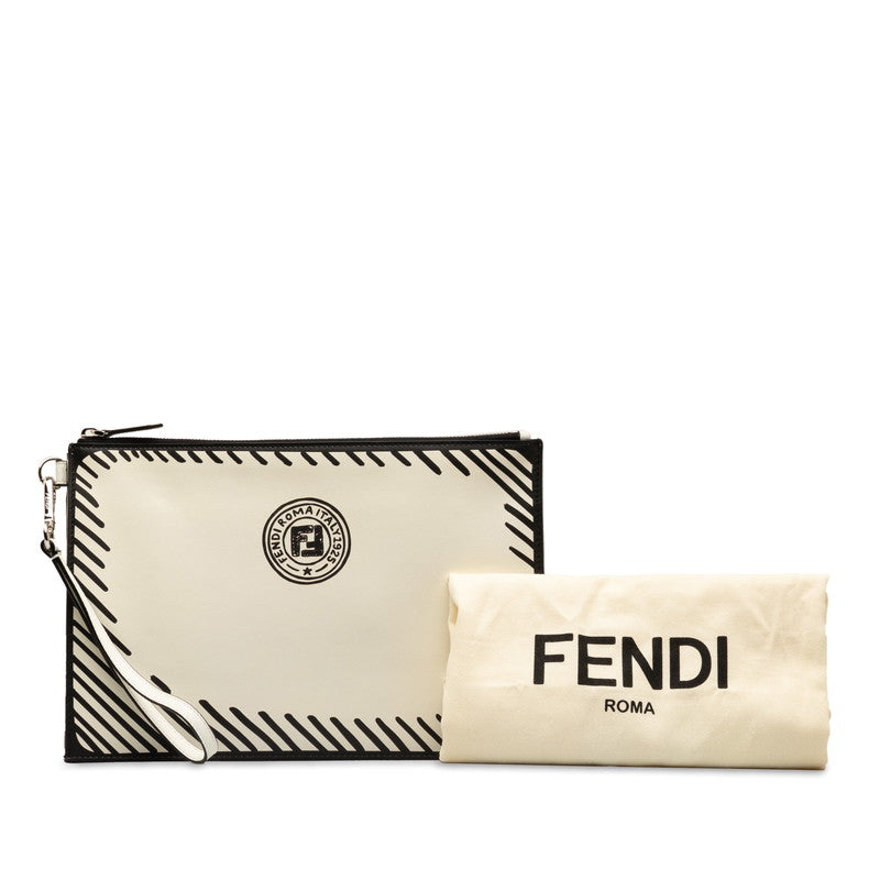 Fendi x Joshua Vidas Backpack Second Bag 7N0110 White Black Leather  Fendi