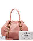 Prada logo handbags 2WAY BN1773 pink g leather ladies PRADA