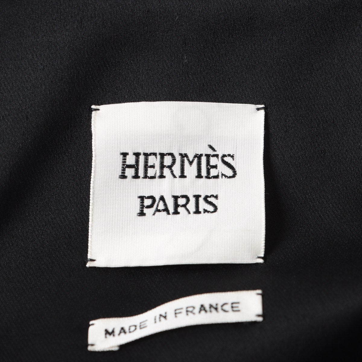 Hermes 17AW wool x silk jacket 34 ladies black