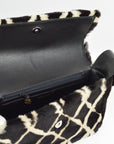 Chanel Brown Fur Suede Straight Flap Shoulder Bag