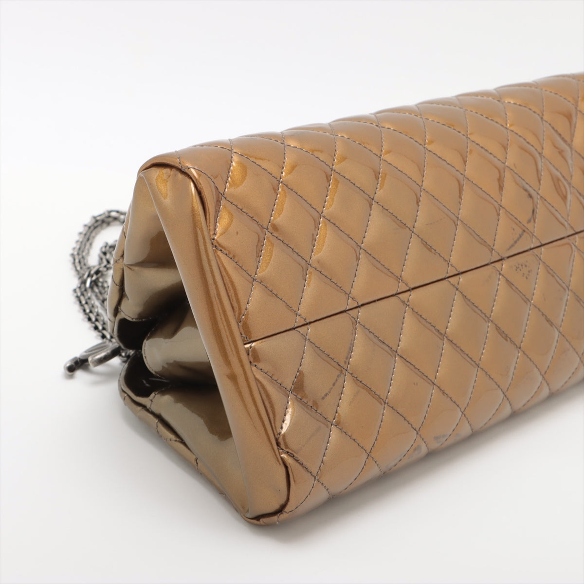 Chanel Matrasse Patent Leather Balling Bag G Gummetal Gold  15th