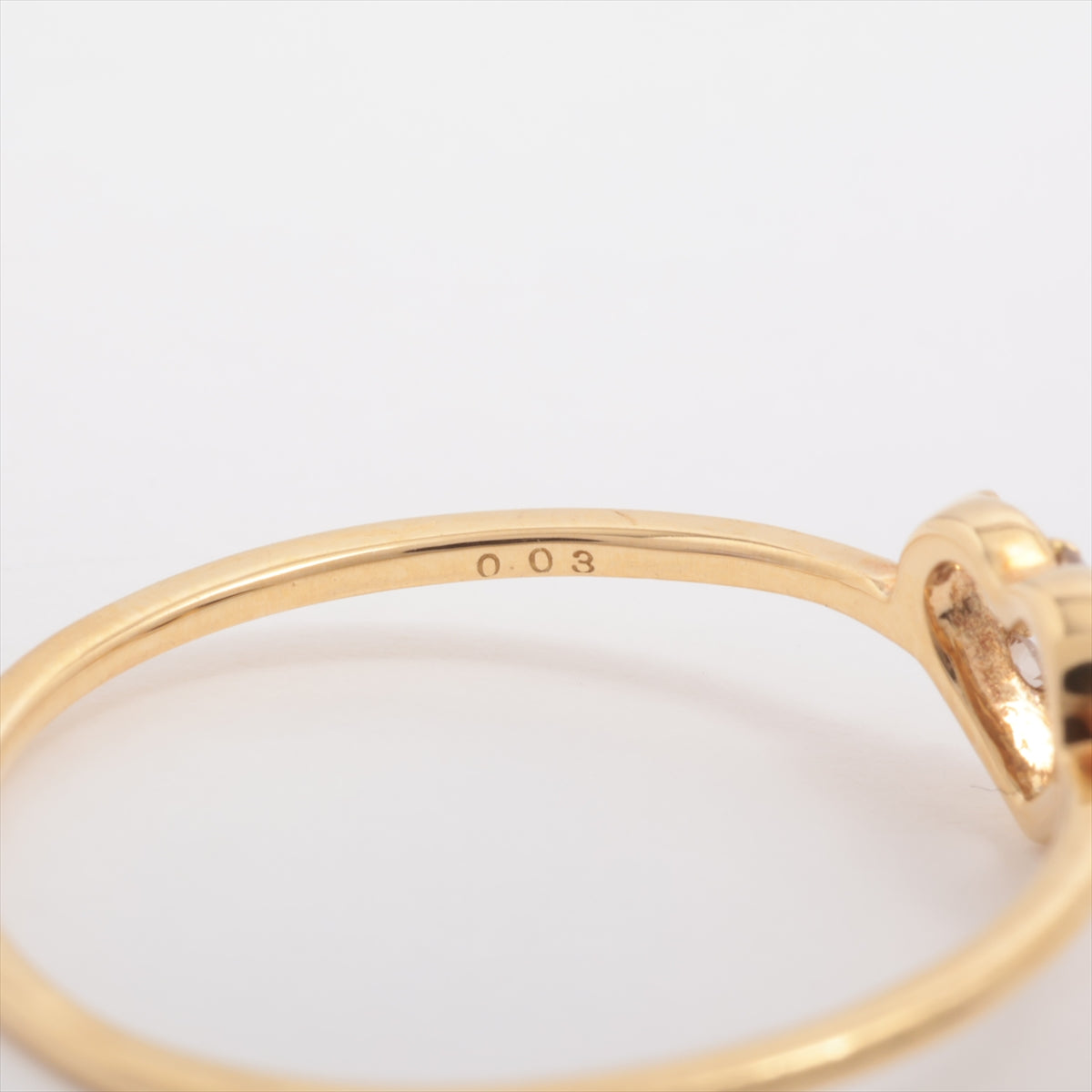 Arch Heart Diamond Ring K18 (YG) 0.8g 0.03 E
