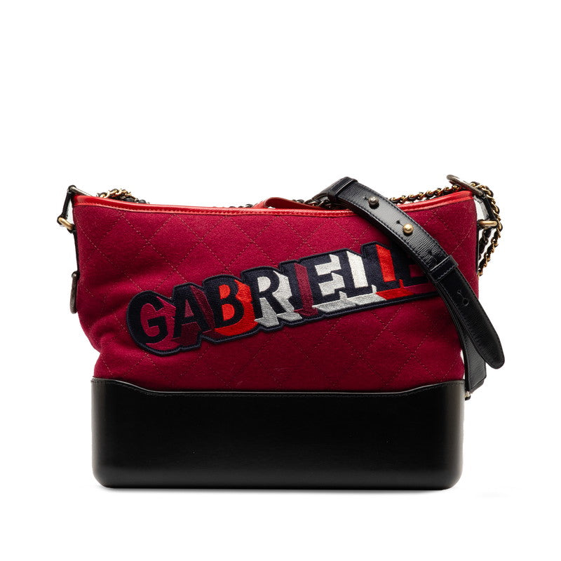Chanel Gabriel Coco Chain Shoulder Bag Red Black Leather Wall  Chanel