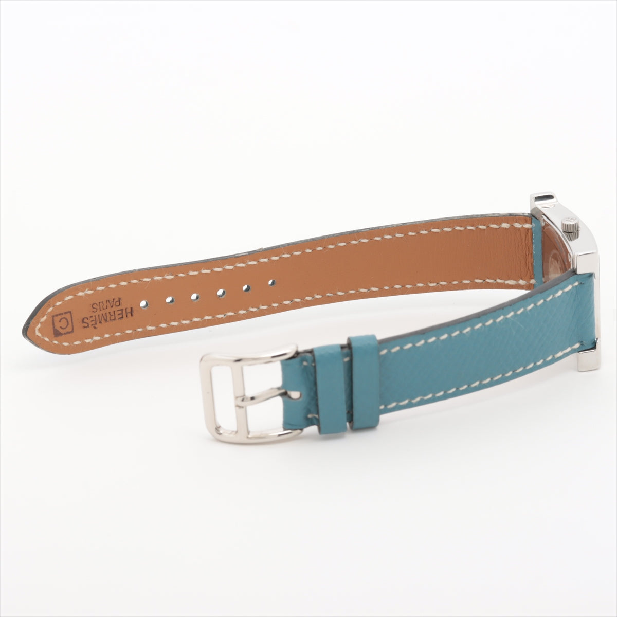 Hermes H Watch HH1.210 SS  Leather QZ Blue