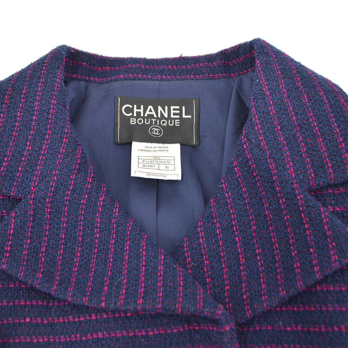 Chanel 1998 Fall asymmetric wool-blend jacket 