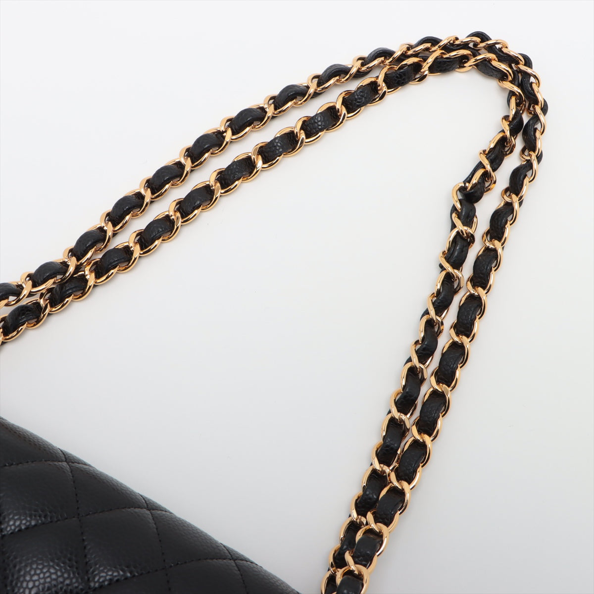 Chanel Matrasse 25 Caviar S Double Flap Double Chain Bag Black G  15th