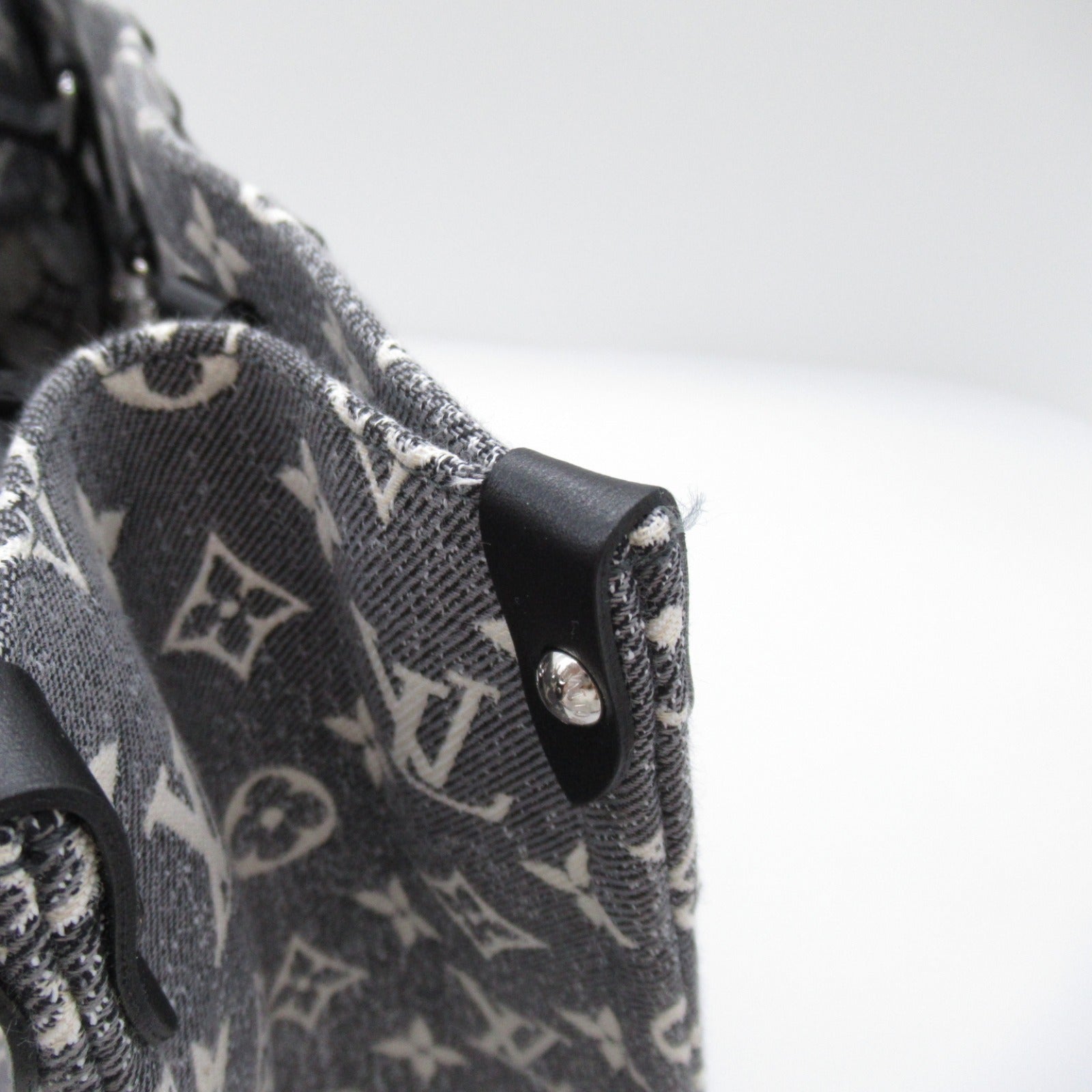 Louis Vuitton On The Go MM Tortured Bag Denim Monogram   Grey M46448