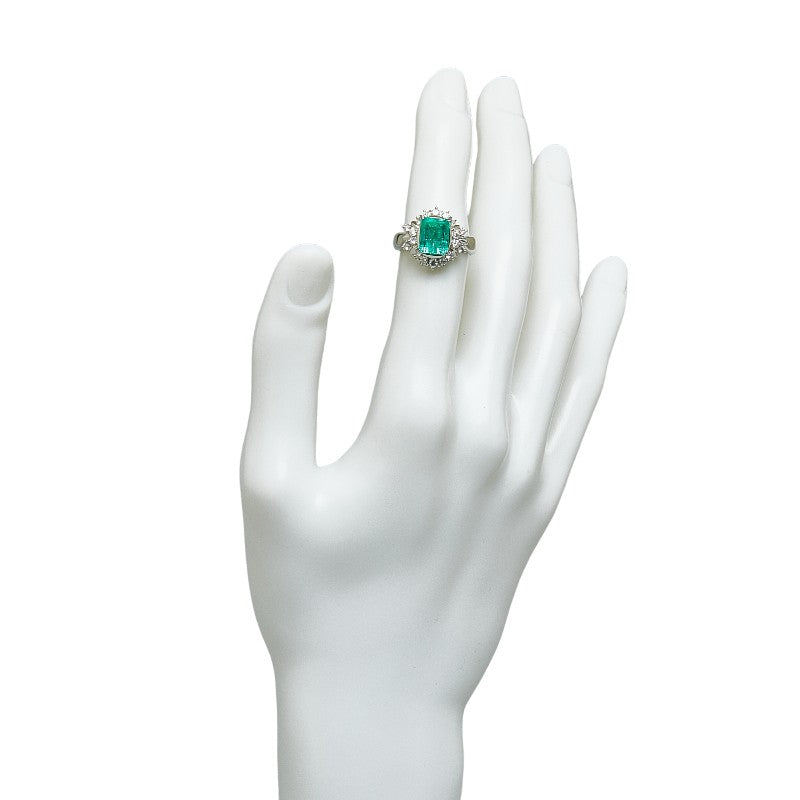 Pt900 Platinum Emerald 2.68ct Diamond 0.53ct Ring  12.5 None