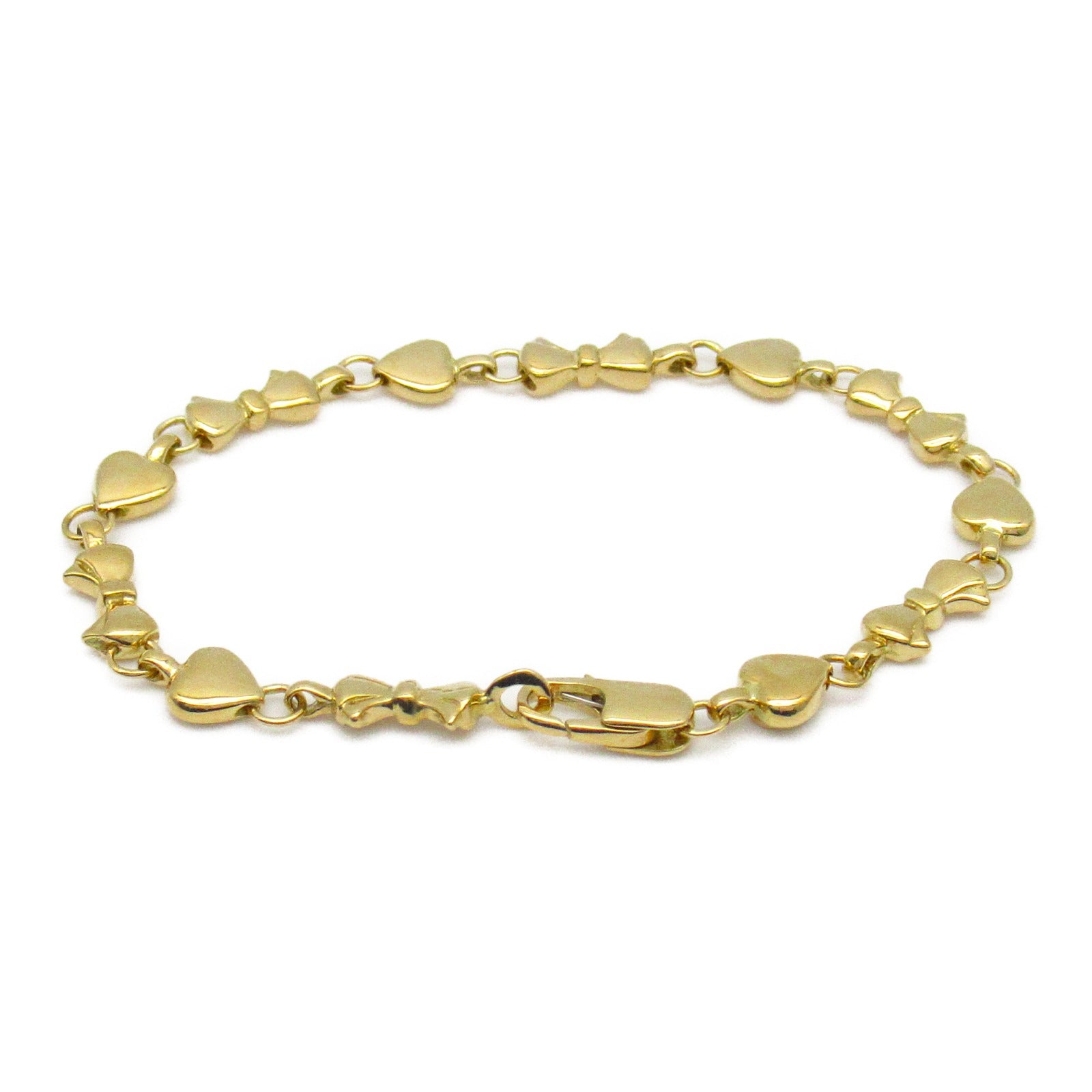 Tiffany & Co Heart Ribbon Bracelet Accessories K18 (Yellow G)  Gold