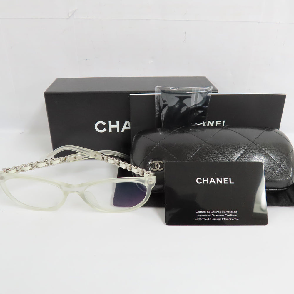 Chanel Sunglasses Glasses Ivory 3268 C660 Coco Chain Template Clear Degree Lens 5317 140 Mini