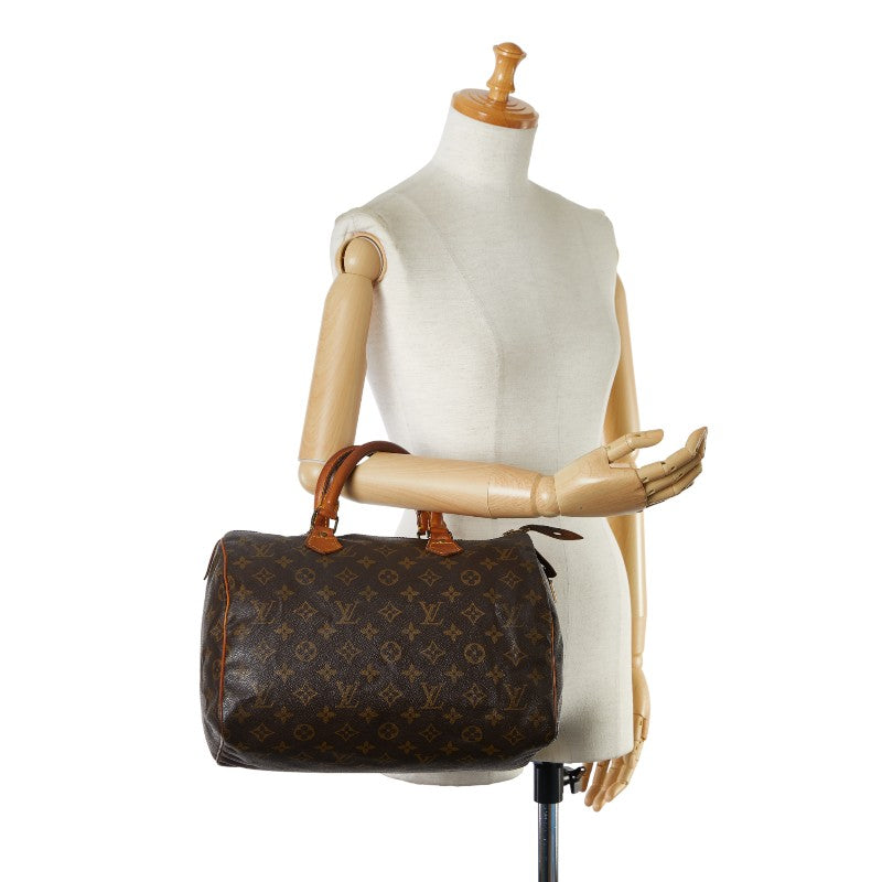 Louis Vuitton Monogram Speedy 30 Handbag 2WAY M41526 Brown PVC Leather  Louis Vuitton