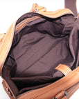Tote Leather Boston Bag Brown