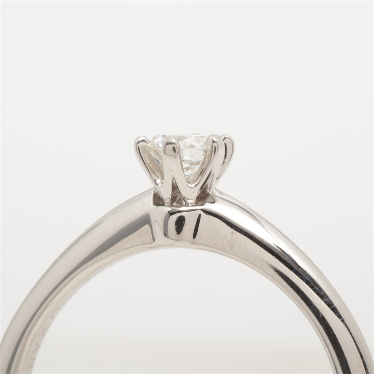 Tiffany Solitaire diamond ring Pt950 3.7g 0.18 Lt