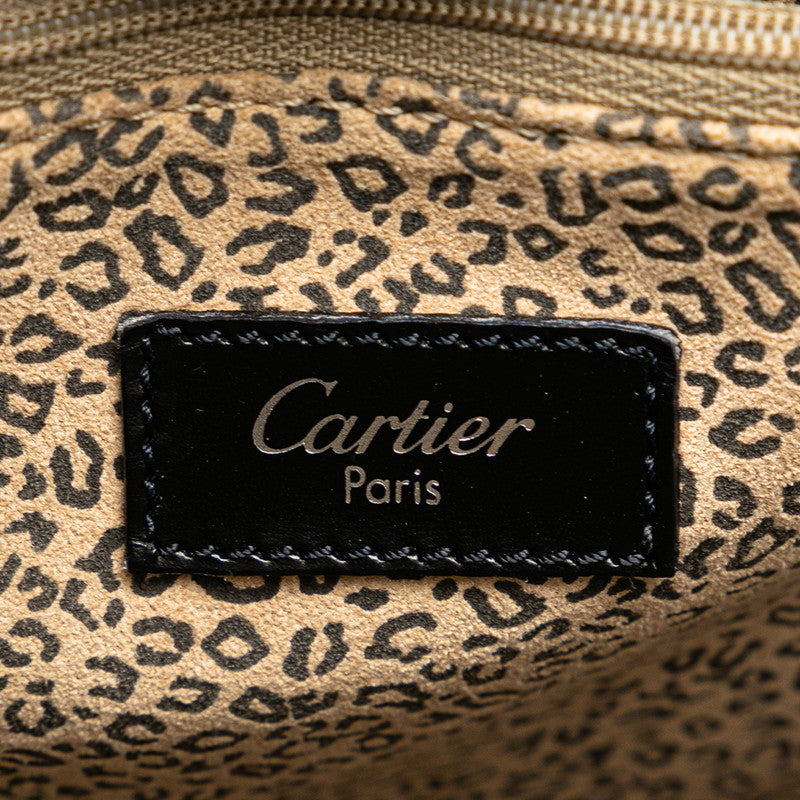 Cartier Pantheon Shoulder Bag Tote Bag Black Leather  Cartier