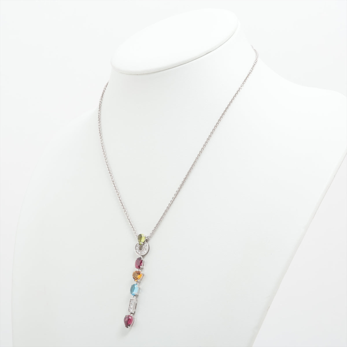 Bulgari Allegra Multicolor Diamond Necklace 750 (WG) 16.2g