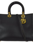 Christian Dior 2002 Black Calfskin Large Lady Dior Bag