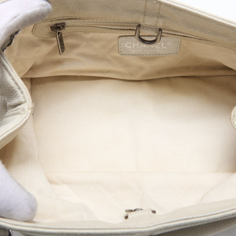 CHANEL 【CHANEL】Coco Chain Sder Caviar S White (Silver G ) Shoulder Bag Mini Shellder Bag  Bag Hybrid 【 Ship】